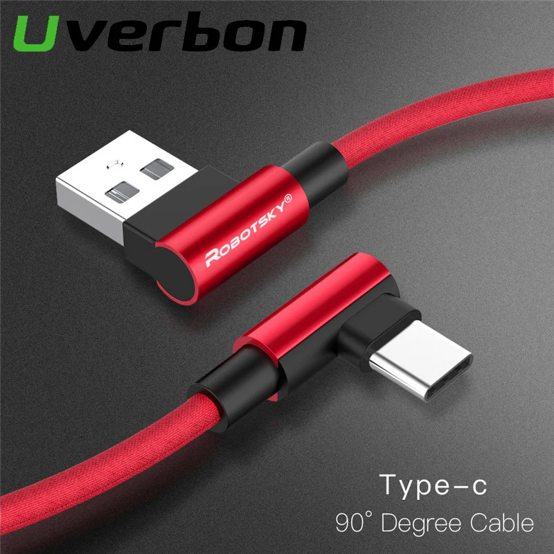 90 градусов USB Type C кабель для Samsung S10 S20 быстрой зарядки c Huawei Xiaomi Redmi Note 9S | Мобильные