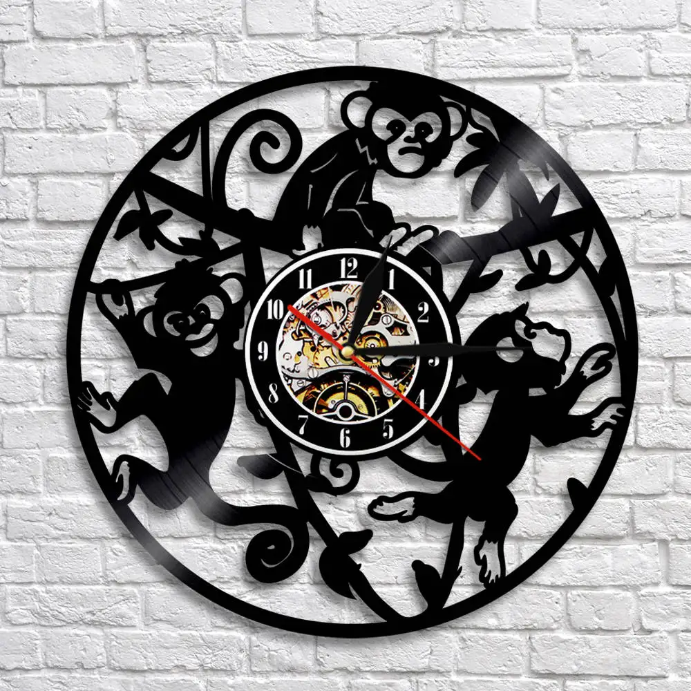 Зоопарк детские обезьяны подвесная ветка настенное искусство джунгли сафари