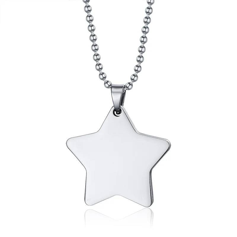 Модная блестящая подвеска в виде пятиконечной звезды из титановой стали 2021