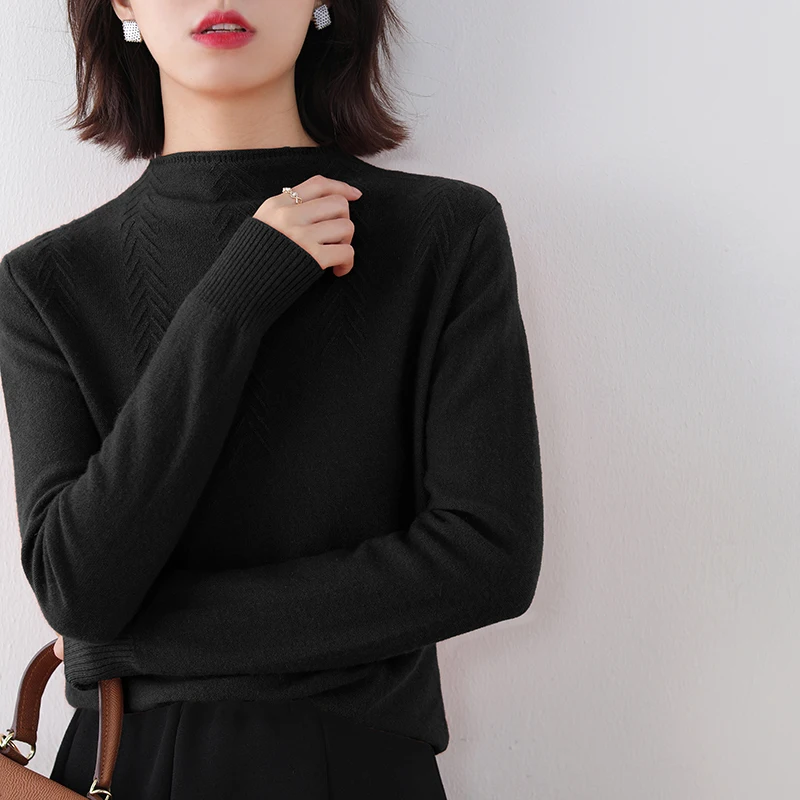 adishree 2020 woman winter 100% Cashmere sweaters and autumn knitted Pullovers High Quality Warm Female thickening Turtleneck