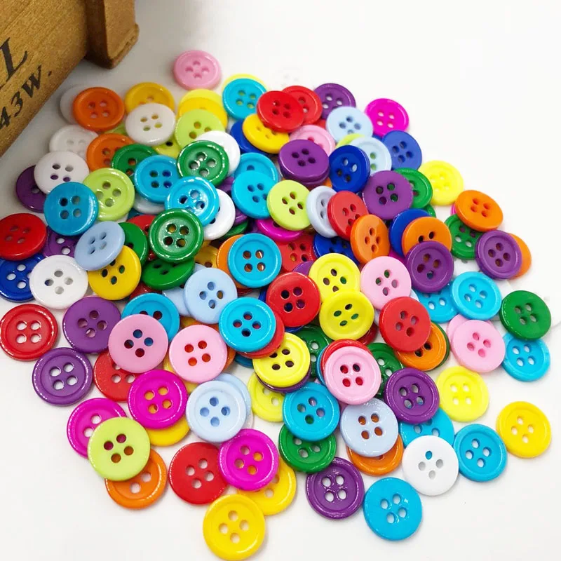 

50pc 11mm 4 Holes Sewing Button DIY Crafts Plastic Button Mix Color PT181