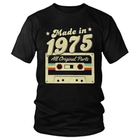 classic made in 1975 cassette t shirt men short sleeve cotton tee tops casual 45 years old 45th birthday gift oversized t shirt