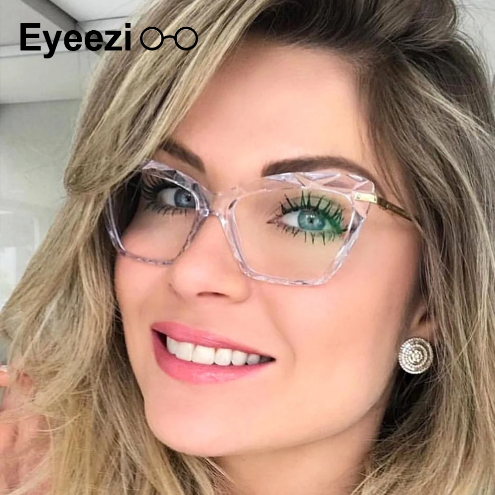 

Eyeezi New Eyeglasses Cat Frames Fashion Women Metal Female Optical Eyewear Computer Anti Blue Light Glasses Frames