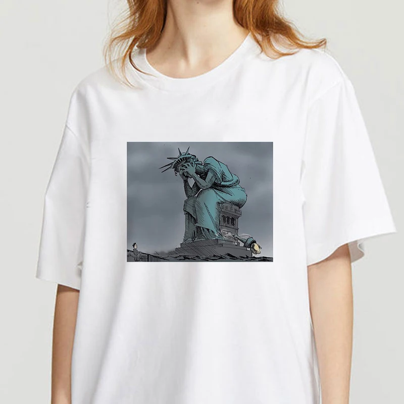 New T Shirt Women Funny Spoof Picture Harajuku T-shirt Unisex Fashion Tshirt Female Kawaii Top Cartoon Graphic Tees | Женская одежда