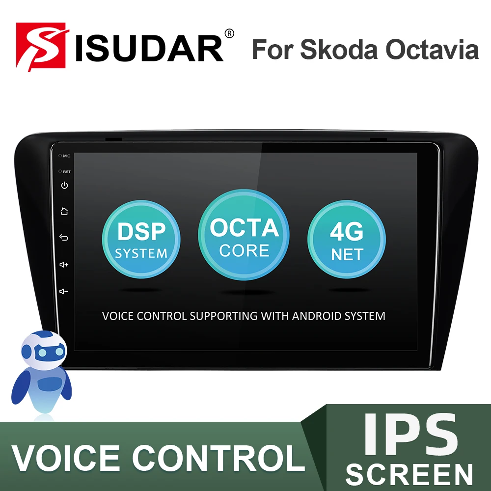 Автомагнитола ISUDAR V57S для Skoda/Octavia 2014 2015 2016 2017 Android Авторадио мультимедиа GPS DVR
