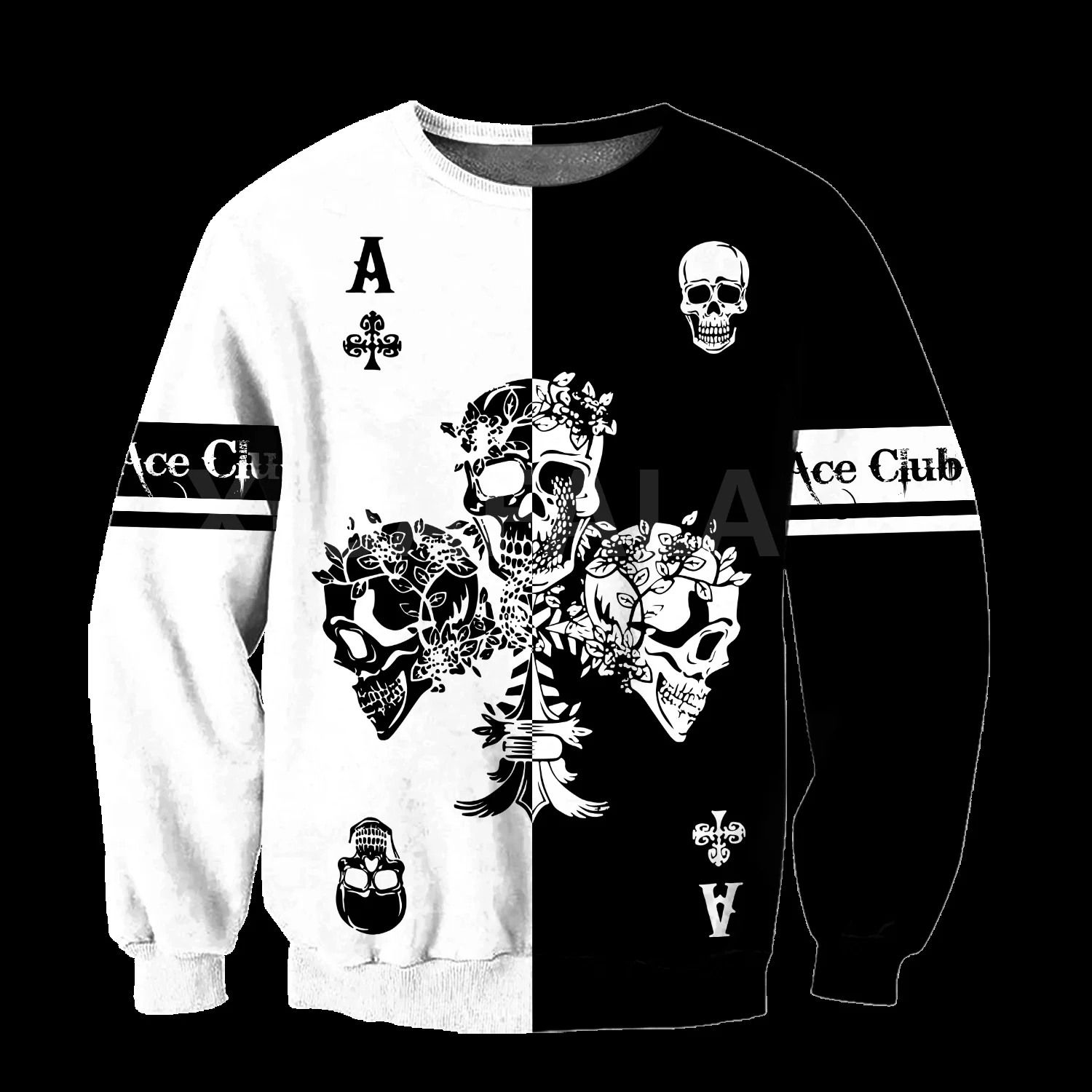 Толстовка унисекс с 3D-принтом покерного черепа все большие размеры | Мужская