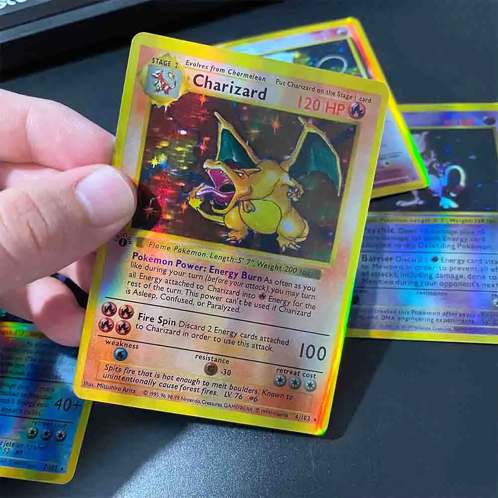 1996 карты покемона первого поколения Mewtwo Charizard Venusaur играющая Покемон карта
