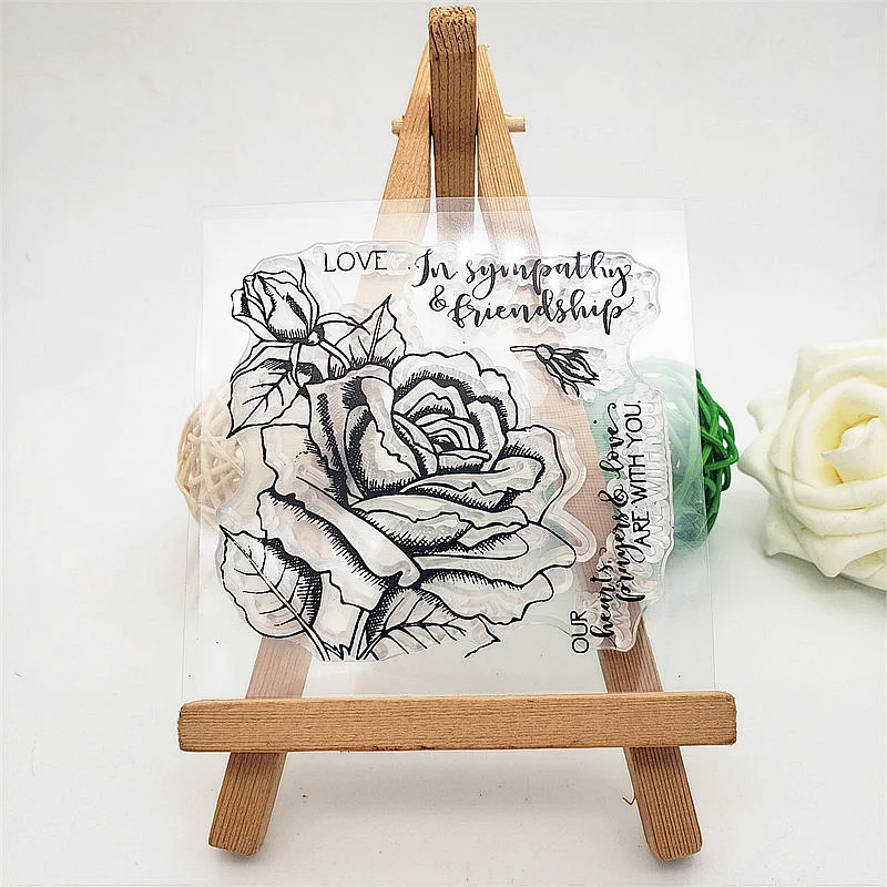 

Прозрачные силиконовые штампы с цветами и розами, 9 Х9 см