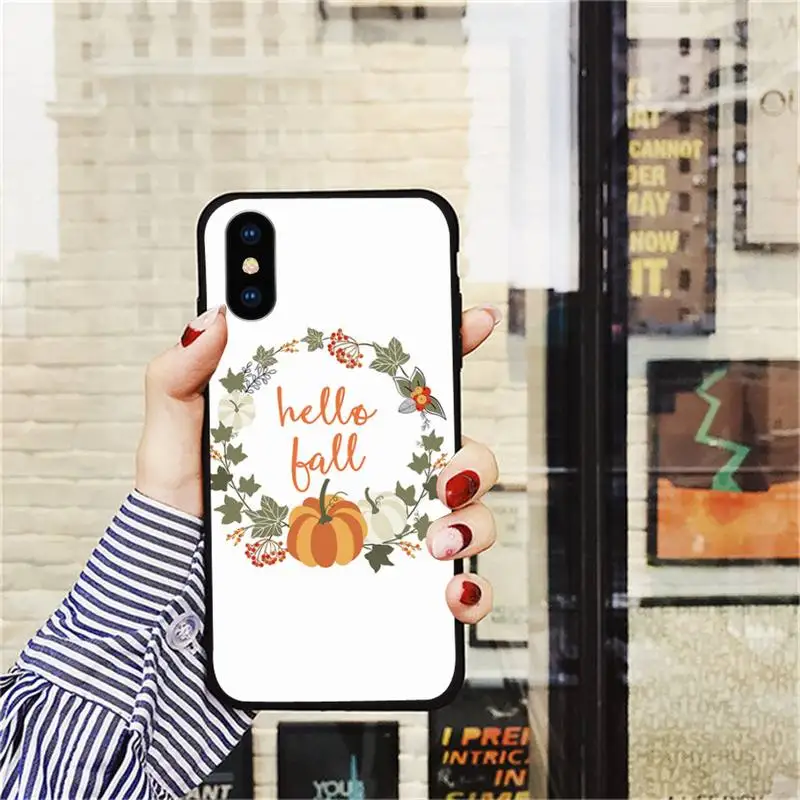 

Pumpkin Happy Autumn leaf Phone Case for iPhone 11 12 pro MINI XS MAX 8 7 6 6S Plus X 5S SE 2020 XR
