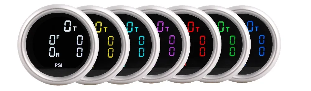 52 мм 7 цветов 5 цифровой манометр для пневматической подвески 20 бар с шт 1/8NPT