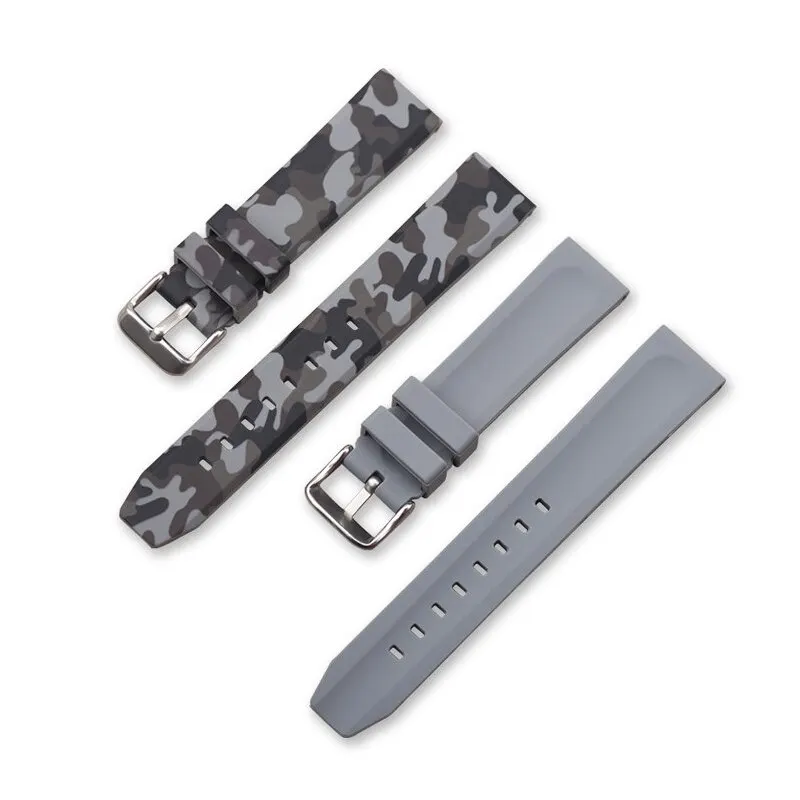 20/22/24 мм камуфляж силиконовый резиновый ремешок для часов модные спортивные