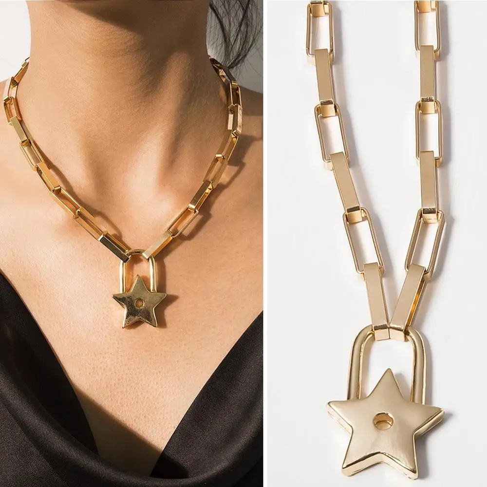 Европейский панковские геометрические РЕТРО длинные золотые цепи Модные туфли с