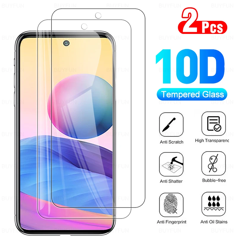 

2 шт полное покрытие закаленное стекло для Redmi Note 10 Pro Max защита экрана 10 t s Prime Lite 4G 5G redmy защитная пленка