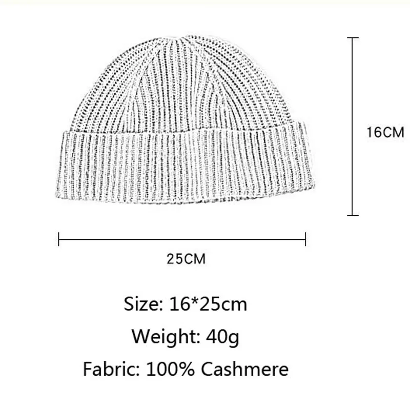 CAVME Pure Cashmere Skullies Beanies Caps Hats Unisex Casual Hats Solid Color for Women Men's Winter Hats