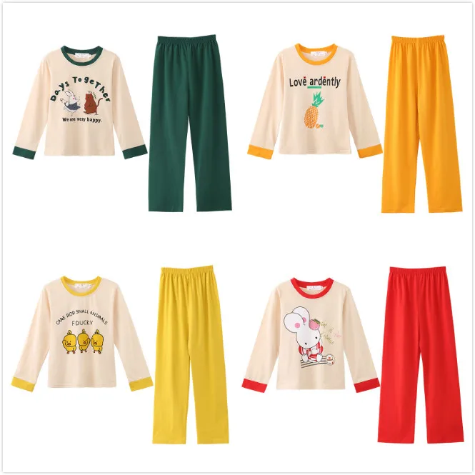 Рекламная продукция осенние детские пижамы с длинным рукавом мультяшная детская