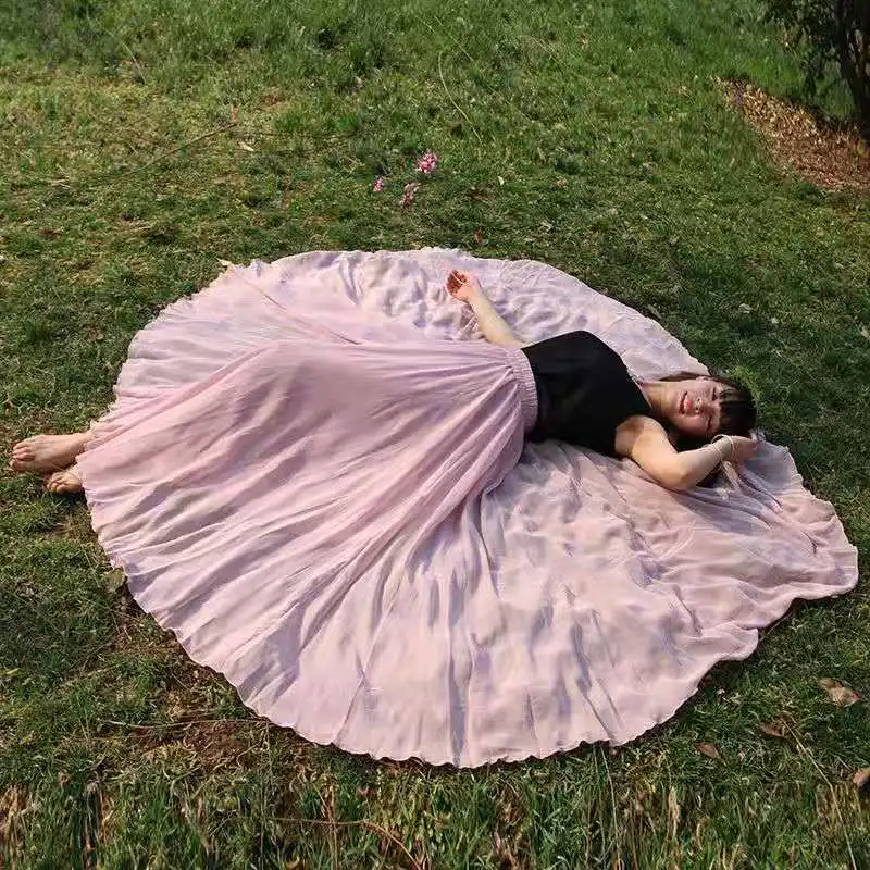 Женская трехслойная кружевная юбка макси Тюлевая с эластичной талией Бальные