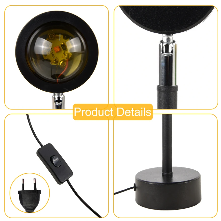 Закат лампа Ночной светильник закат проекционной лампы проектор с гало тепло