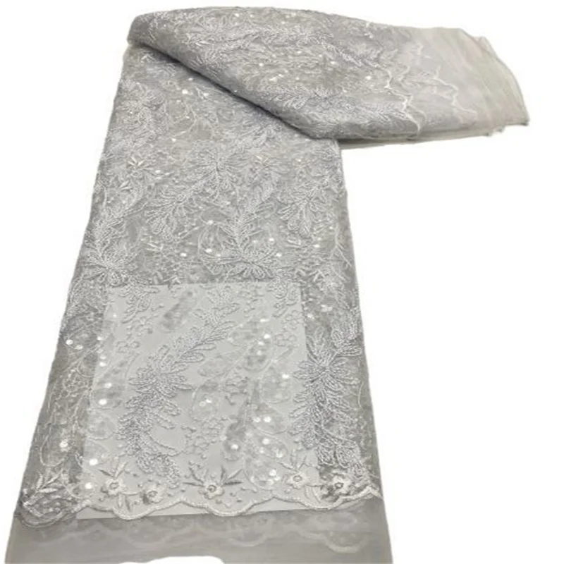 

Белая африканская кружевная ткань с блестками, французская кружевная ткань 2022, зеленые высококачественные молочные шелковые кружева для с...