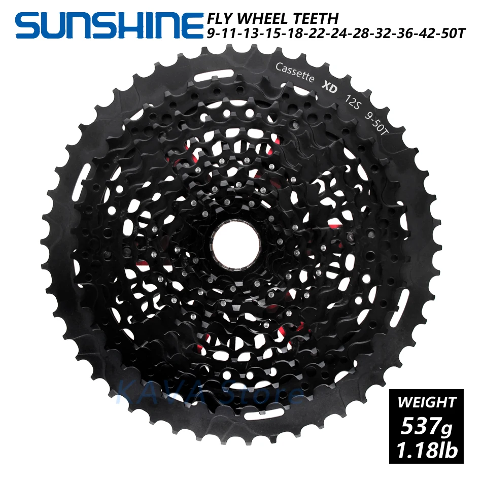 

SUNSHINE MTB mountain bike cassette parts 12 speed 9-50T XD Ult rainbow flywheel compatible SRAM XD Flower drum tower