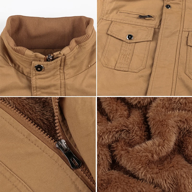 Мужская Зимняя Повседневная теплая куртка-бомбер из плотного флиса мужские