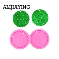 dy0434 glossy wave circle shape earrings silicone mold resin pendant mould for epoxy jewelry making diy crafts