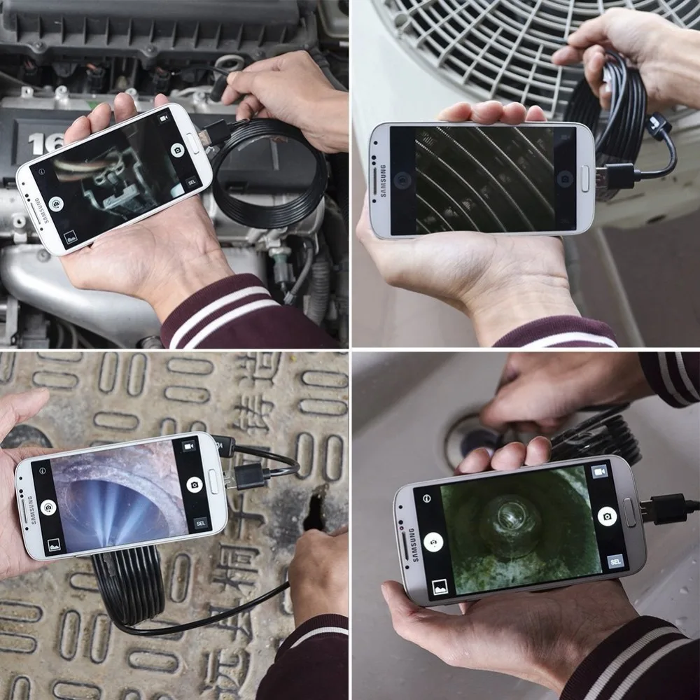 

7mm 2m Android Endoscope Camera IP67 Waterproof Support OTG&UVC Smartphone HD Snake Mini Usb Endoscope For Car/PCB/EarDetection