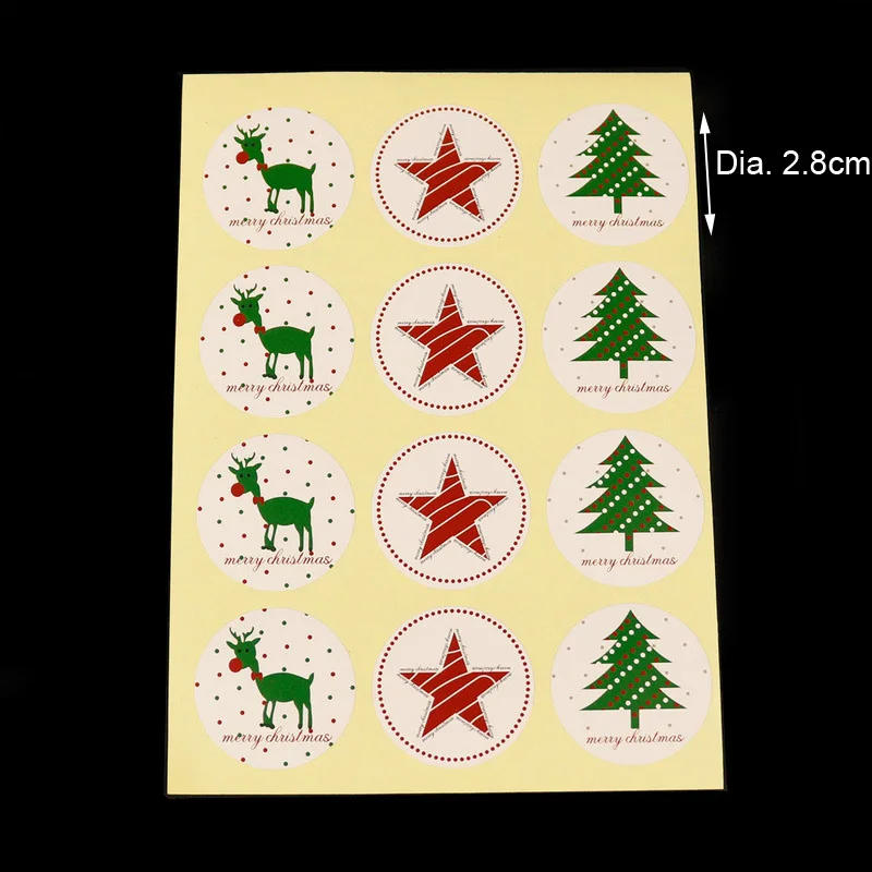 108 шт Рождественская елка печать наклейка Merry Christmas Олень Лось звезда бумажная наклейка s самоклеющаяся бумажная этикетка выпечка в подарок наклейка s - Цвет: 108pcs