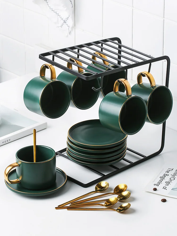 Набор винтажных керамических кофейных чашек фарфоровая офисная креативная