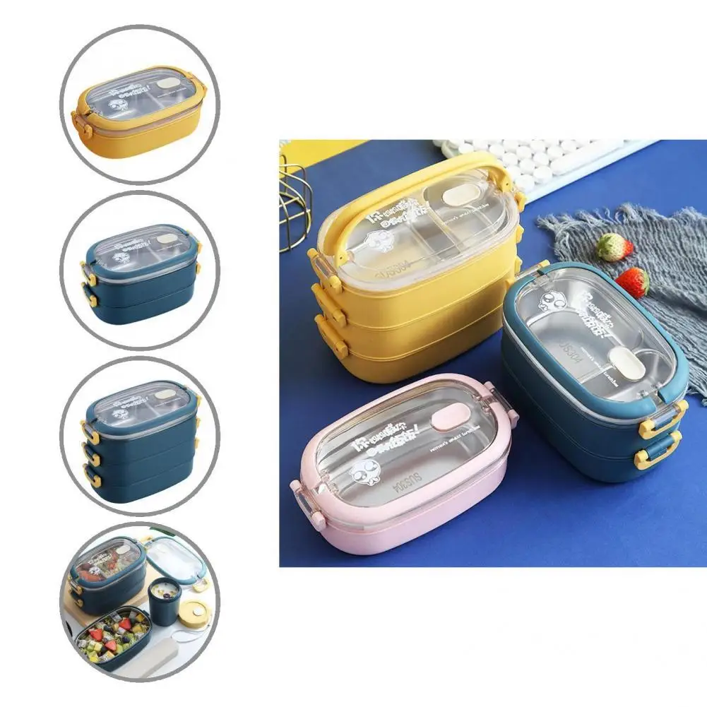 

Useful Lunch Box Microwave-heatable Rectangle Easy to Clean Food Container Breakfast Box Food Holder