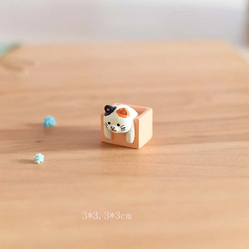 1 шт., милая Статуя Кошки, модель животного, фигурка, украшение для дома, стеклянный декор, миниатюрное ремесло, сделай сам, садовое сказочное украшение