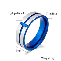 titanium steel cross ring for men jewelry classic fashion high quality polishing mens rings gold silver color