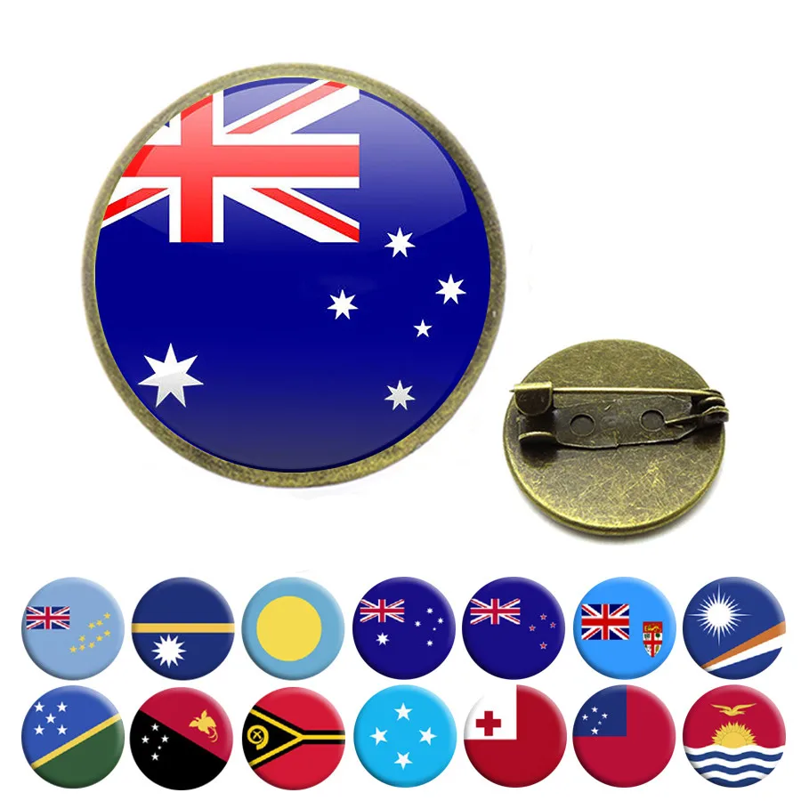 Национальные Броши с флагом Австралия Новая Зеландия джидзи Маршалл Тонга