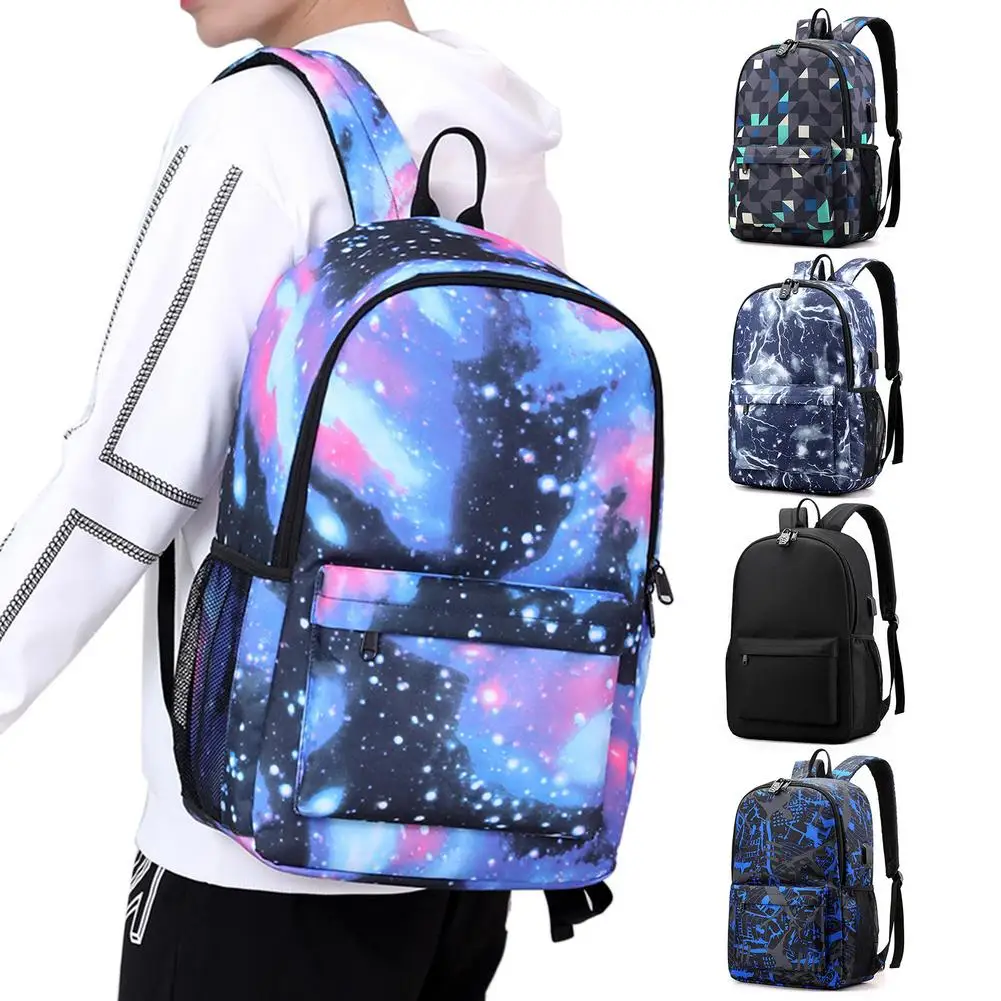 Светящийся школьный рюкзак для девочек и мальчиков, легкий Водонепроницаемый ранец с USB-портом для зарядки и замком, чехол-карандаш, 1 шт.
