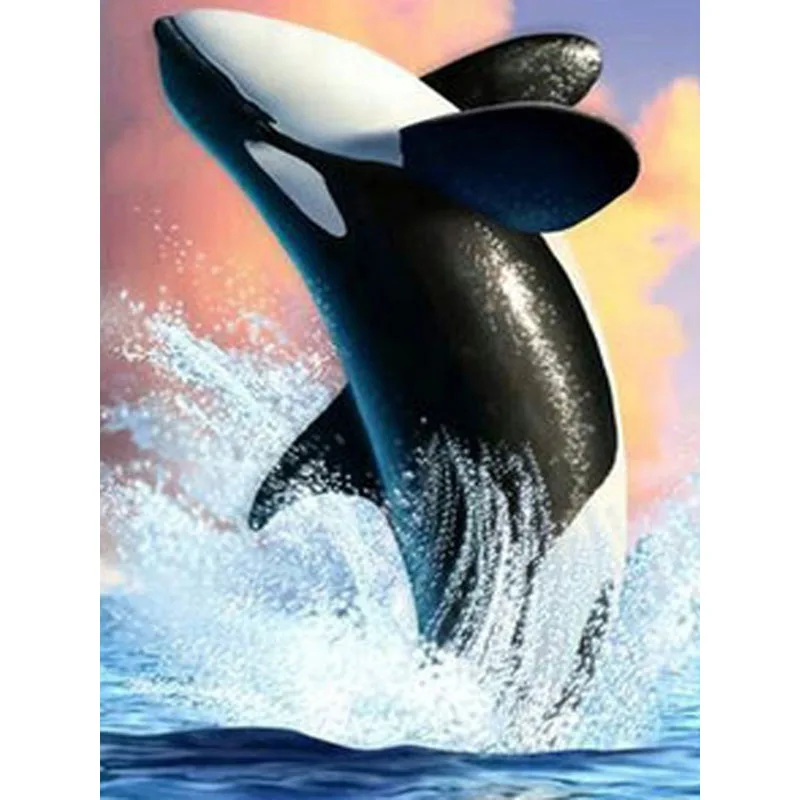 Алмазная 5D картина сделай сам вышивка с Китом морским дельфином рукоделие