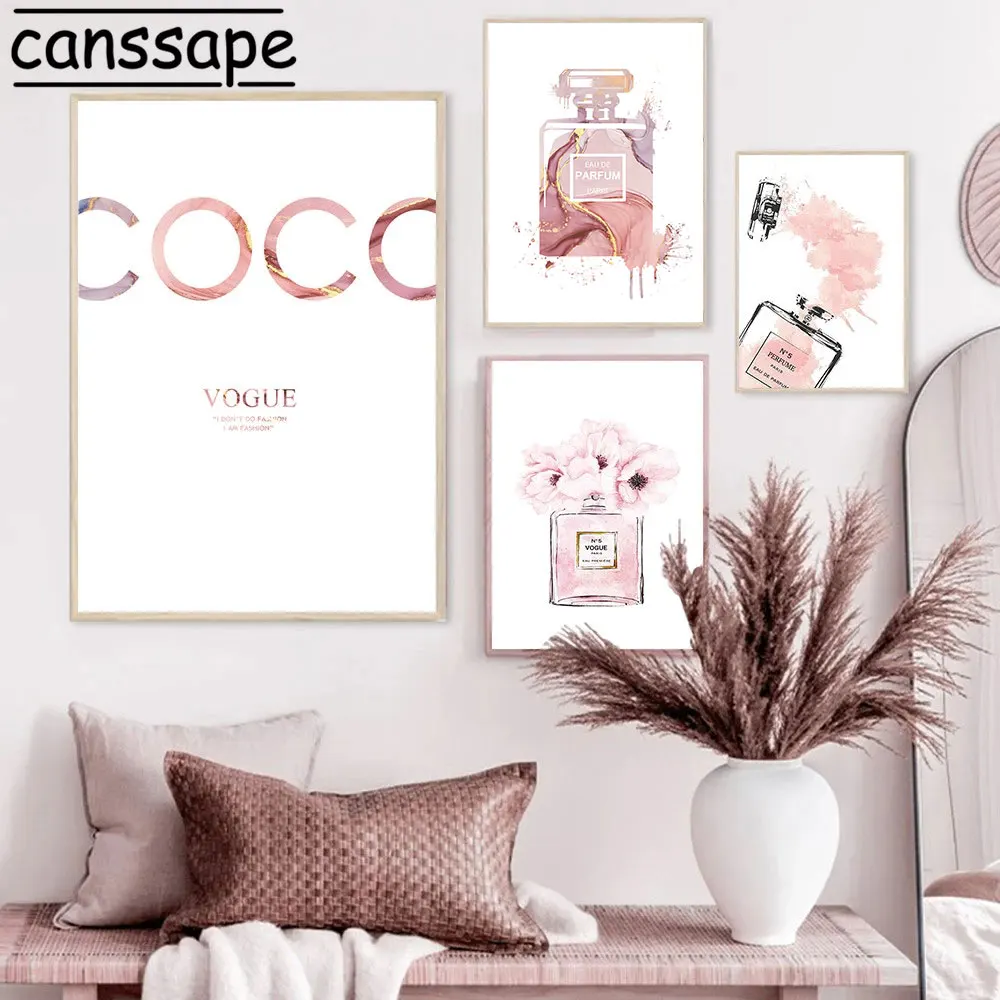 Модный плакат флакон духов холст картина цитаты настенный современные модные