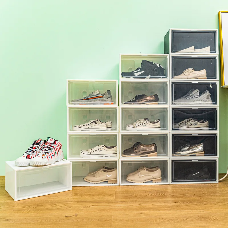 

Removable Shoe Organizer Flip Shoe Storage Unit Multicolor Boxes to Tidy Shoes Wall Displayable Organization of Shoes Organizers