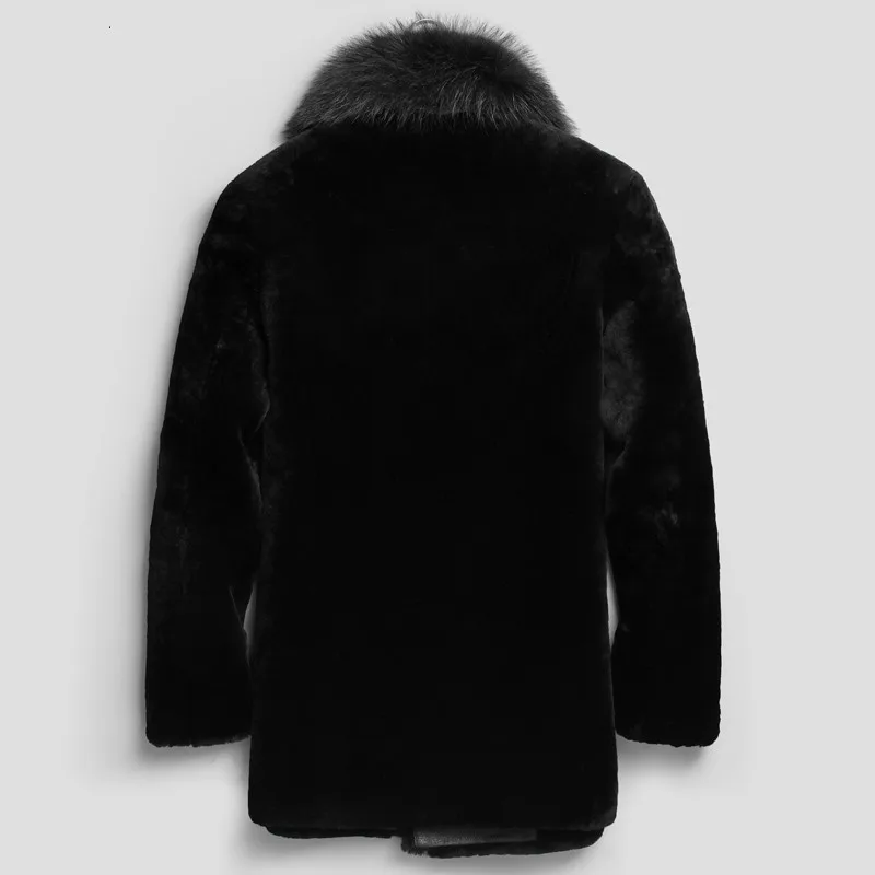 Пальто из натуральной овечьей шерсти зимняя куртка для мужчин пальто с