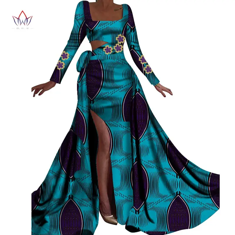 

2021 Spring Afriac Dresses for Women Dashiki Floor-Length Patchwork Traditional Plus Size African Clothing Party Dress WY4474