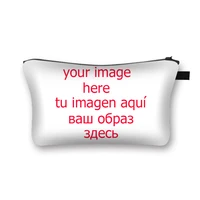 custom your image logo name cosmetic bag women makeup bags ladies cosmetic cases female toiletries organizer storage bags