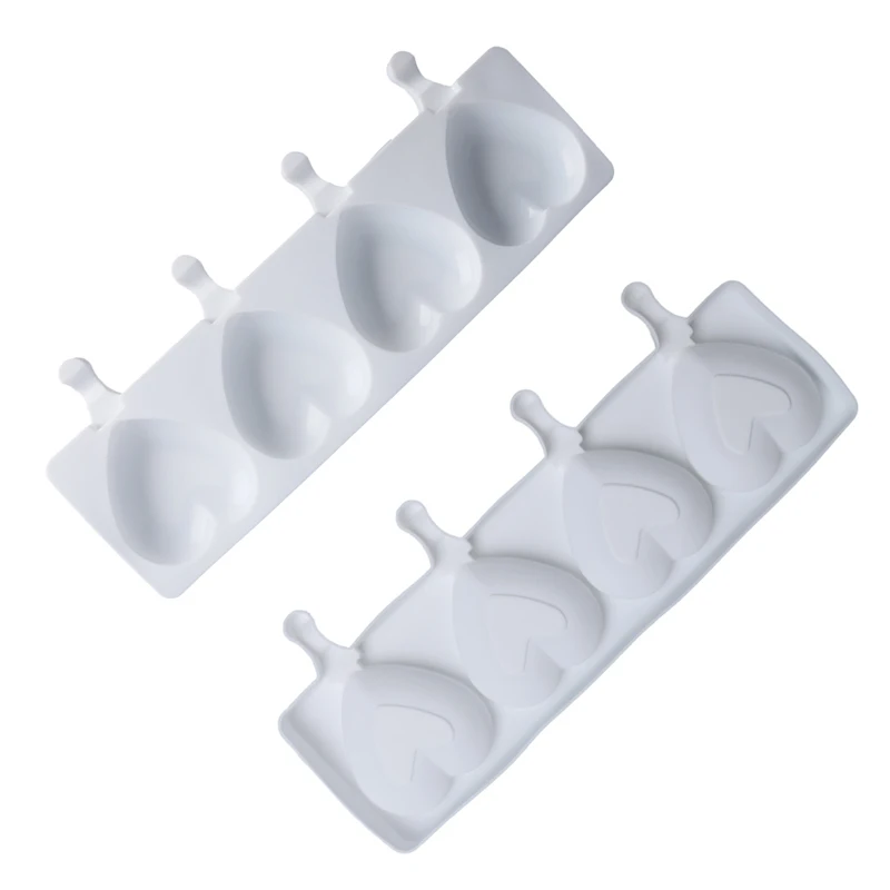 4 полости мороженого силиконовые формы DIY сок эскимо Любовь Сердце Форма