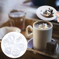 6pcs halloween spray flower mould castle printing mould spider coffee latte mould bat icing sugar sieve set