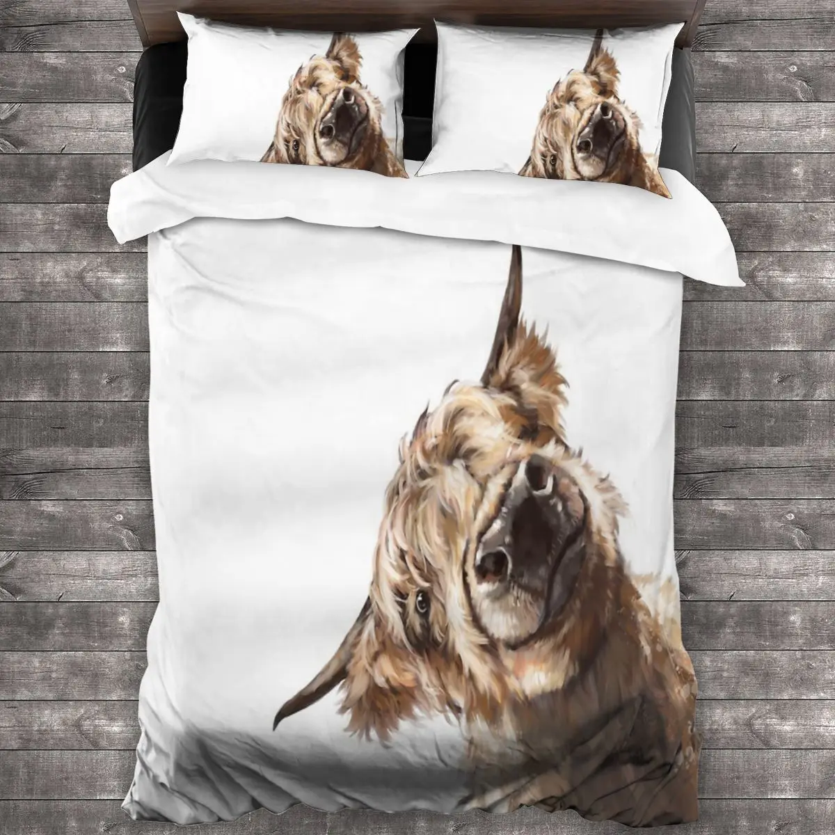 Коровья постельное белье Sneaky Highland Комплект постельного белья пододеяльник для