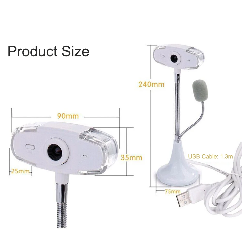 Веб-камера USB HD 1080P светодиодный светодиодной подсветильник кой и кабелем |