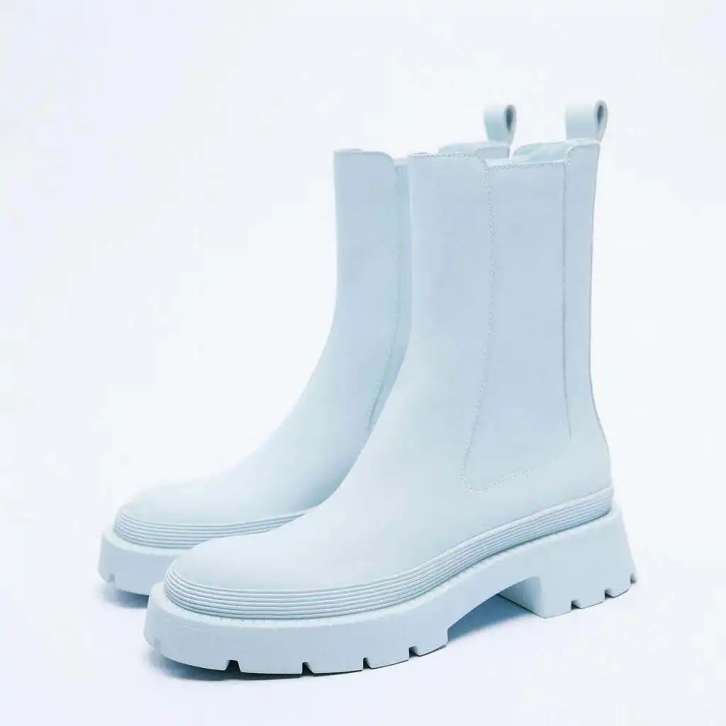 

ZAR2021 new product TRF women's shoes wave thick-soled fashion but knee short boots 13119811090