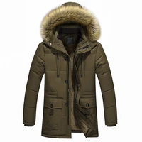 winter mens mid length hooded padded jacket slim fit warm fleece casual fashion men clothing windbreaker jackets for men jacket