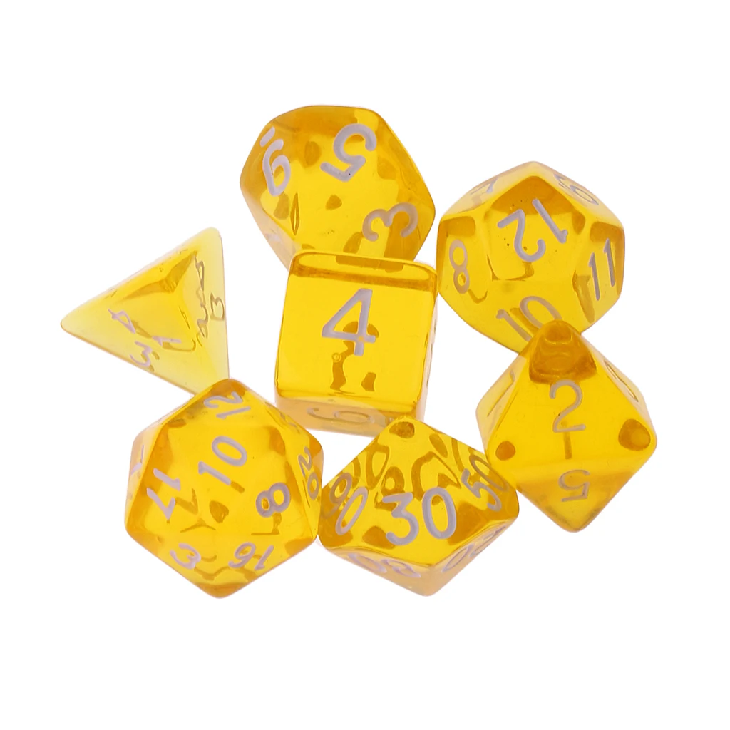 63 шт./пакет 9 цветные D4 D20 многосторонние игровые Прозрачные Кубики для D & ролевые