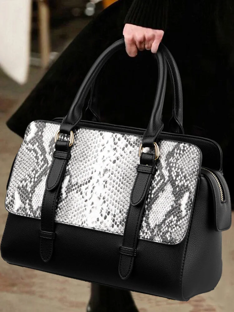 

YILIAN Fashion snakeskin print handbag lady 2021 new autumn and winter western style single shoulder high texture diagonal span