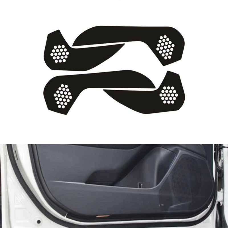 

4Pcs Carbon Fiber Door Side Anti-Kick Protection Trim with Carbon Fiber Grain Car Steering Wheel Decor Cover Trim