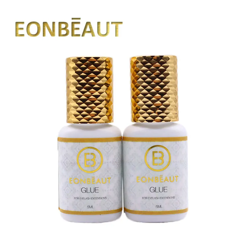 2 Bottles EONBEAUT Lash Extension Tools Professinoal Fast Drying 0.5s Long Lasting Eyelash Extension Glue Lash Glue Low odor 5ml