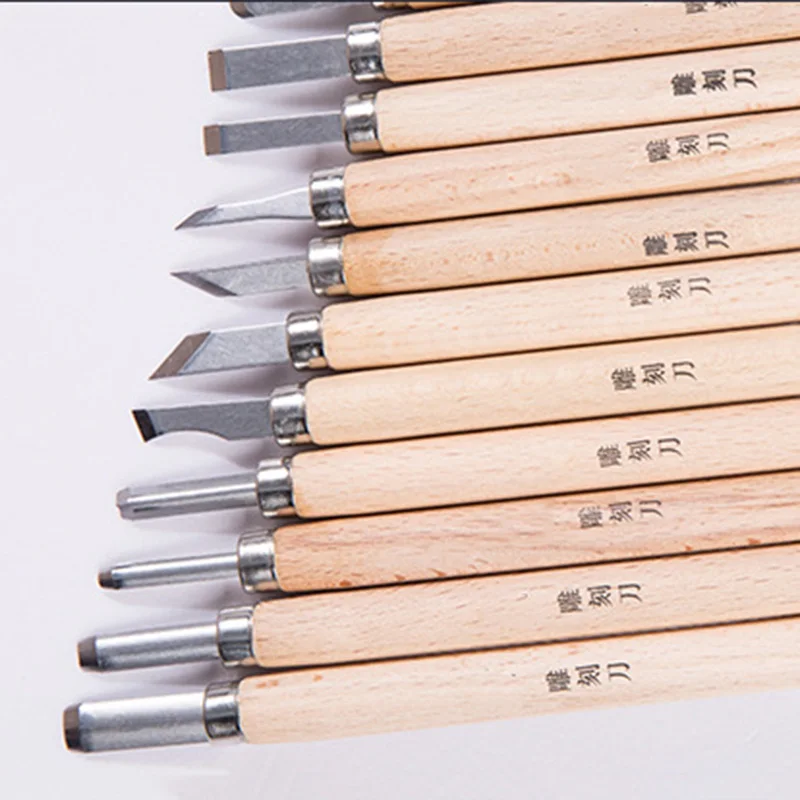 12 шт./лот долото для резьбы по дереву набор инструментов деревообработки